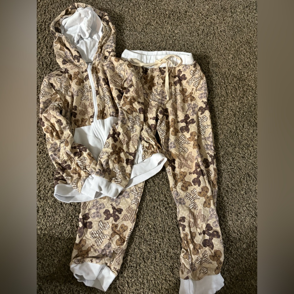 BAMBOO White and Brown matching set